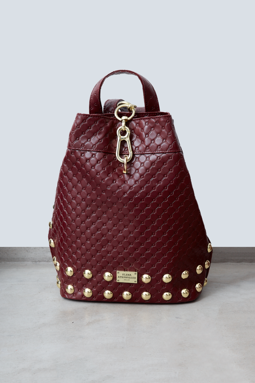 RETRO BLACK N' METAL BACKPACK - Burgundy