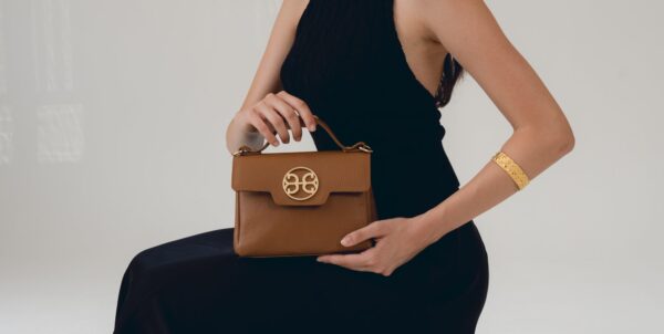 BELLE LEATHER HANDBAG - Tabac