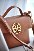 BELLE LEATHER HANDBAG - Tabac