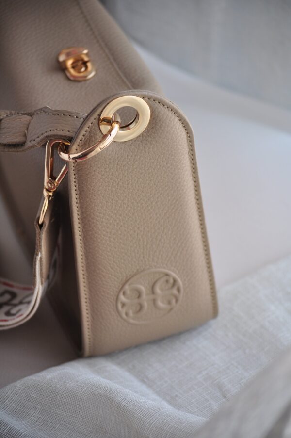 GIGI LEATHER HANDBAG - Taupe