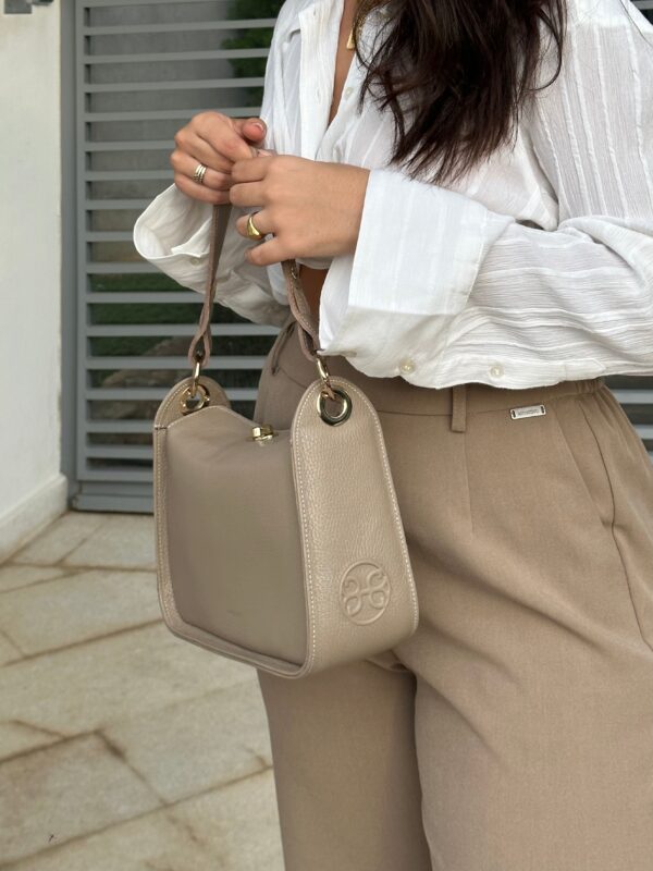 GIGI LEATHER HANDBAG - Taupe