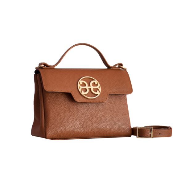 BELLE LEATHER HANDBAG - Tabac