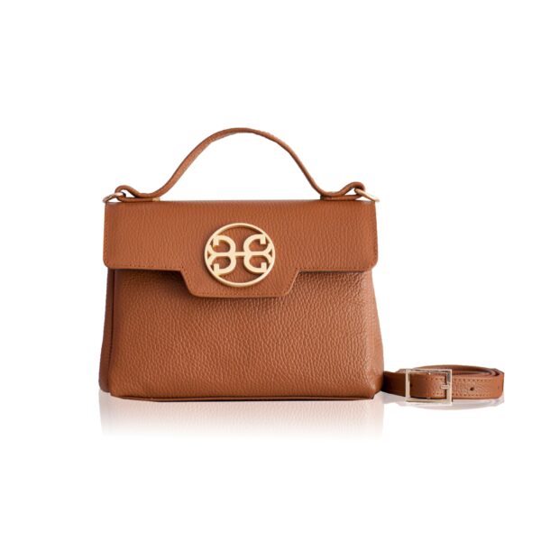 BELLE LEATHER HANDBAG - Tabac