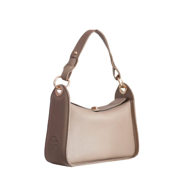 GIGI LEATHER HANDBAG - Taupe