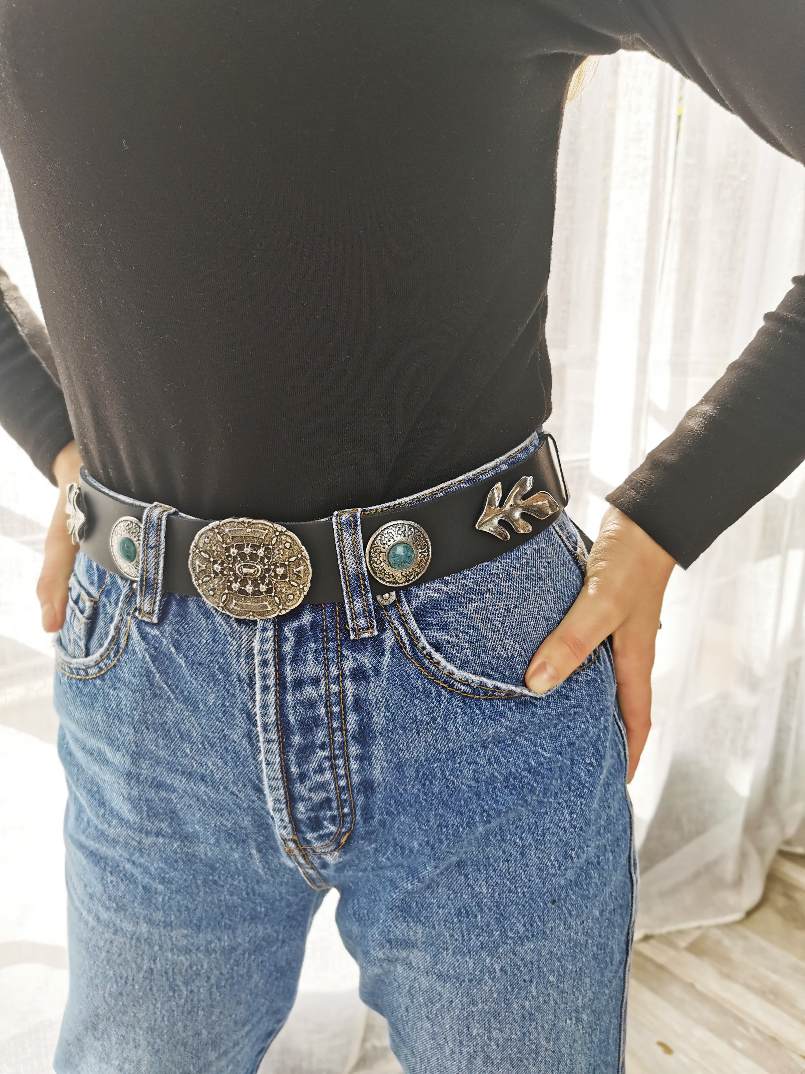 AURA LEATHER BELT - Black