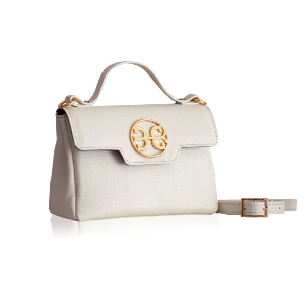 BELLE LEATHER HANDBAG - Cream
