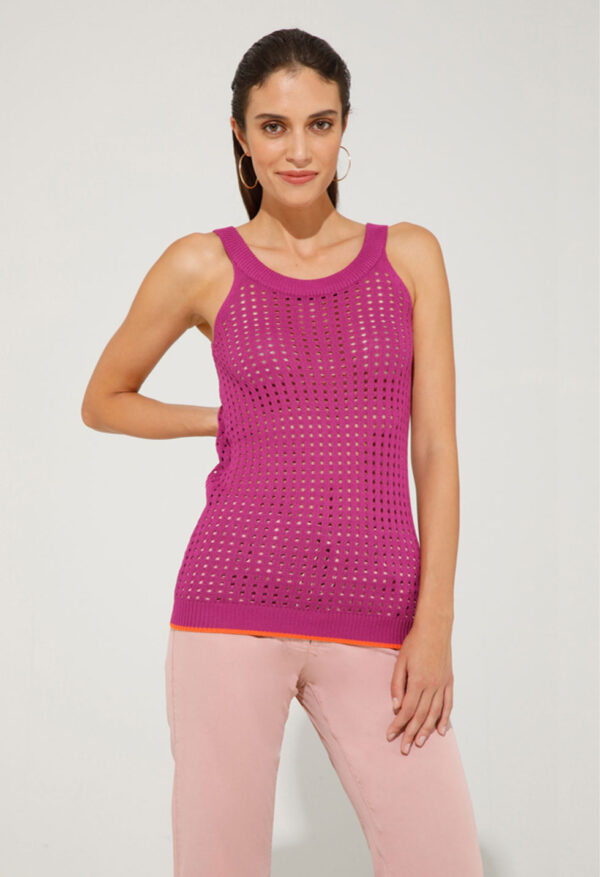 SYLVIE KNITTED TOP - Fuchsia