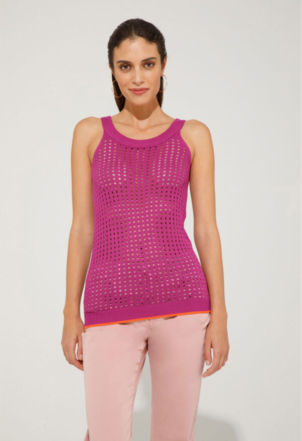 SYLVIE KNITTED TOP - Fuchsia