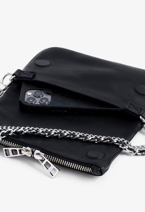 ZADIG & VOLTAIRE – ROCK NANO CLUTCH - Noir Silver