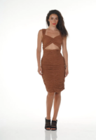 KENDALL + KYLIE - GATHERED MONOCHROME MINI DRESS
