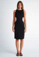 KENDALL + KYLIE - MIDI DRESS WITH SIDE SEMI-SHEER DETAILS