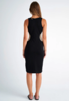 KENDALL + KYLIE - MIDI DRESS WITH SIDE SEMI-SHEER DETAILS