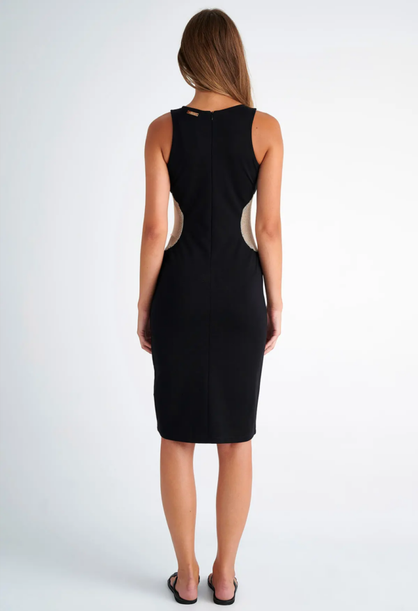 KENDALL + KYLIE - MIDI DRESS WITH SIDE SEMI-SHEER DETAILS