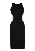KENDALL + KYLIE - MIDI DRESS WITH SIDE SEMI-SHEER DETAILS