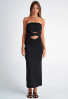 KENDALL + KYLIE - TWISTED STRAPLESS MAXI DRESS