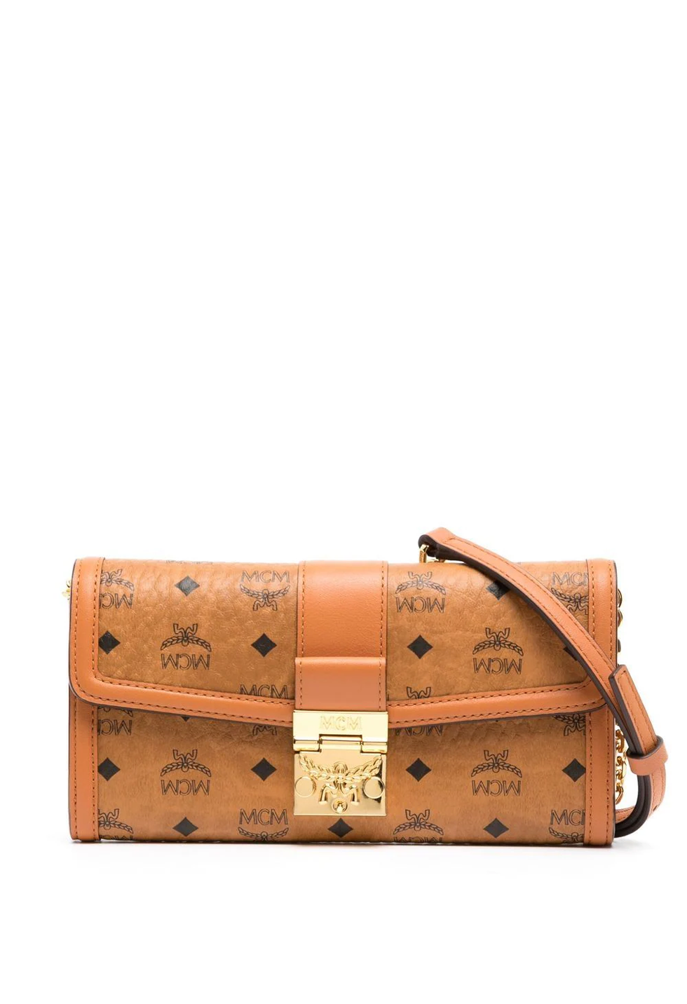 MCM - LARGE TRACY CROSSBODY WALLET - Cognac