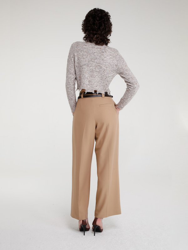 SINATRA - WOOL-BLEND PALAZZO PANTS WITH DOUBLE LOOPS