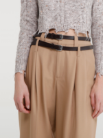 SINATRA - WOOL-BLEND PALAZZO PANTS WITH DOUBLE LOOPS