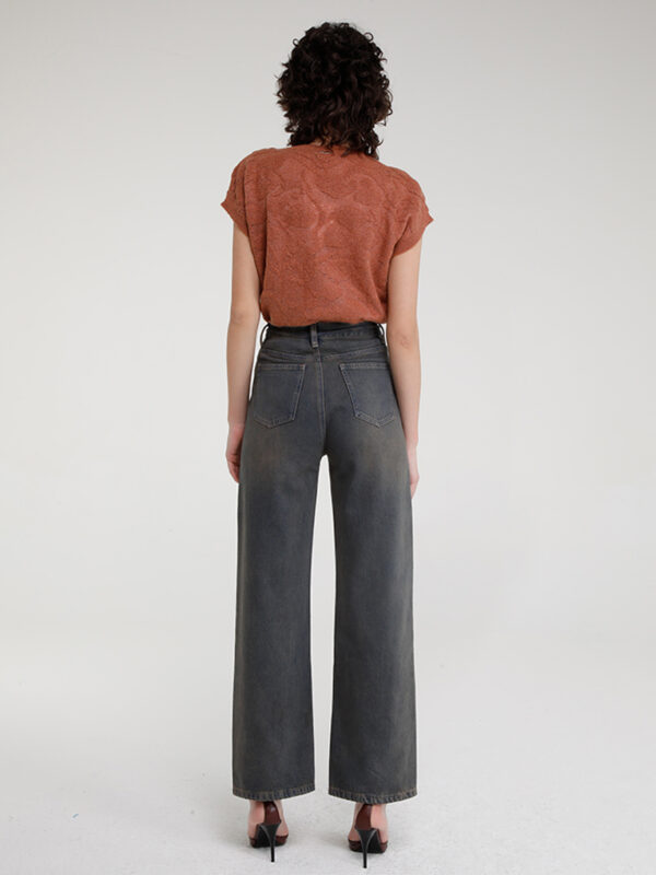 NIKITA - HIGH WAIST DENIM PANTS WITH STRAP