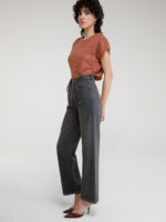 NIKITA - HIGH WAIST DENIM PANTS WITH STRAP