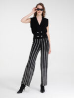 CHARLIE - GEOMETRIC PATTERN JAQUARD KNIT PANTS
