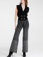 CHARLIE - GEOMETRIC PATTERN JAQUARD KNIT PANTS