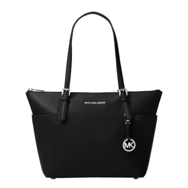 MICHAEL KORS - JET SET SAFFIANO LEATHER TOP-ZIP TOTE BAG