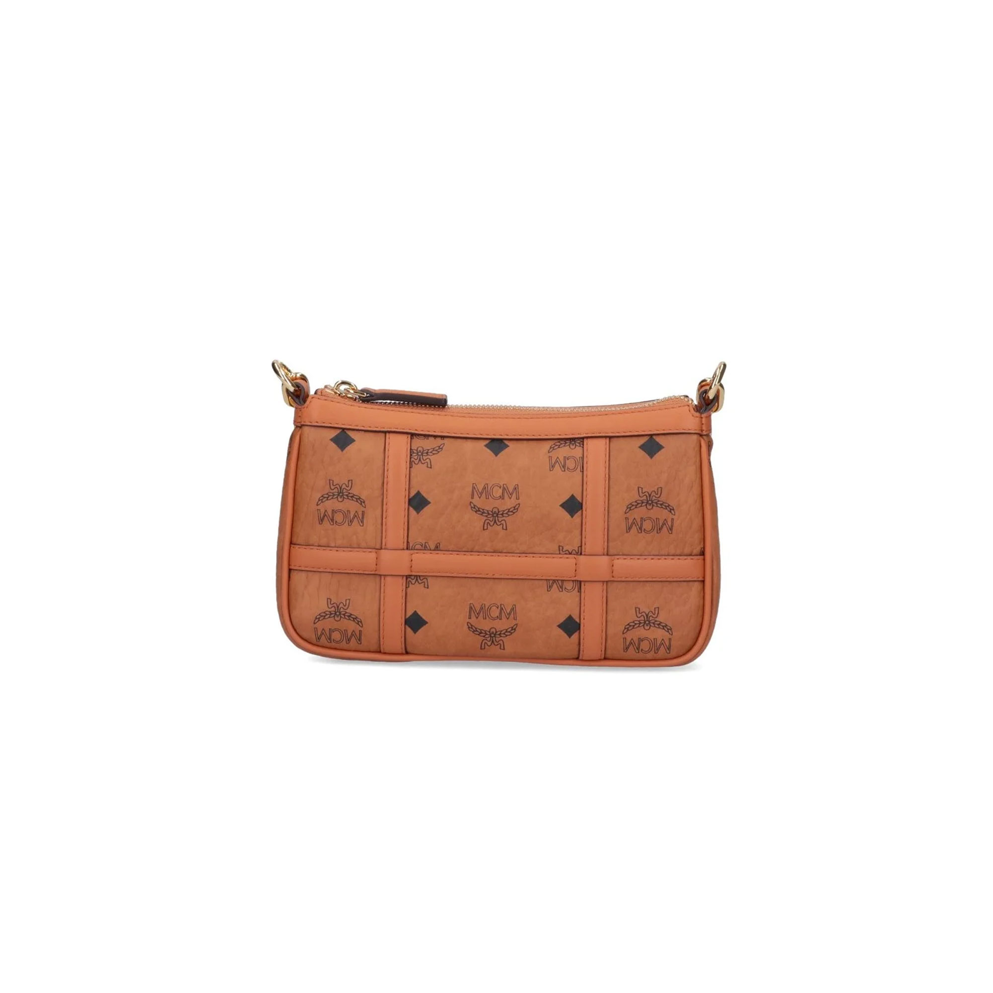 MCM - MONOGRAM PRINTED CHAIN-LINKED SHOULDER BAG