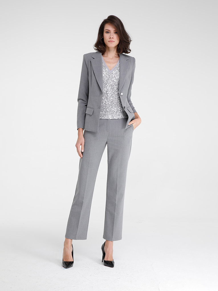 MAKO - BLAZER JACKET IN STRETCH PINSTRIPE FABRIC