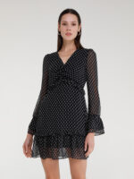 DEMI - MIDI DRESS WITH MICRO FLORAL PRINT AND JEWEL