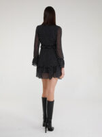 DEMI - MIDI DRESS WITH MICRO FLORAL PRINT AND JEWEL
