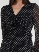 DEMI - MIDI DRESS WITH MICRO FLORAL PRINT AND JEWEL