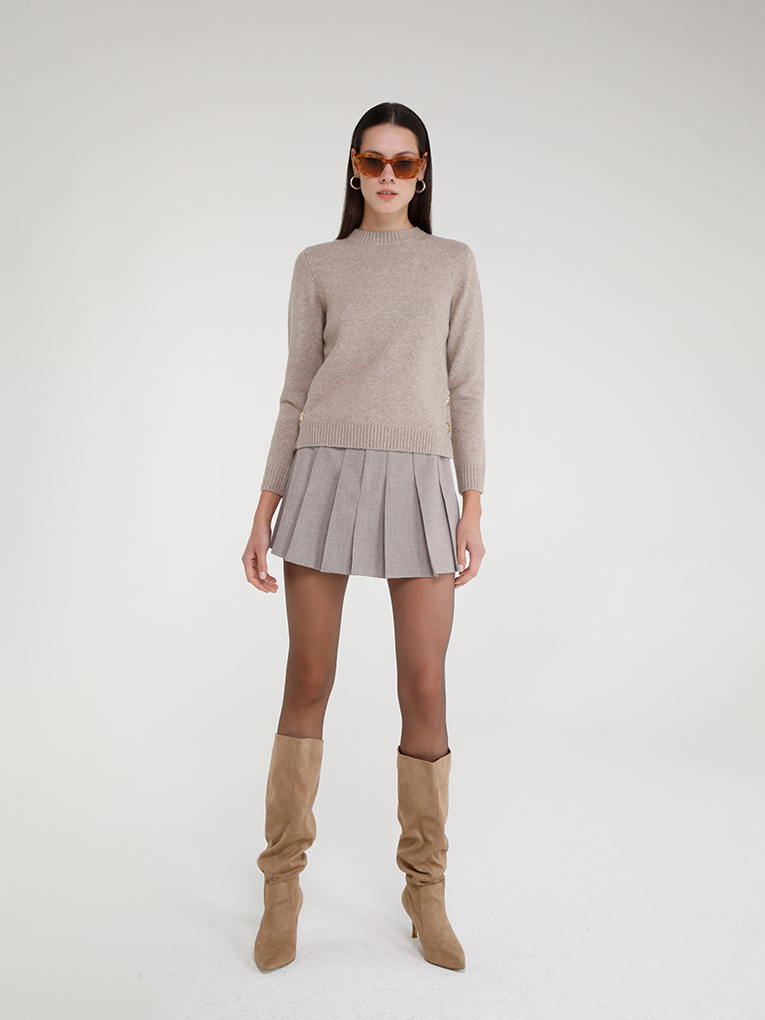 MAITE - CACHMIRE BLEND SWEATER WITH JEWEL BUTTONS