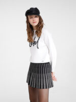 SORBET - JACQUARD KNIT GEOMETRIC PATTERN SHORT SKIRT