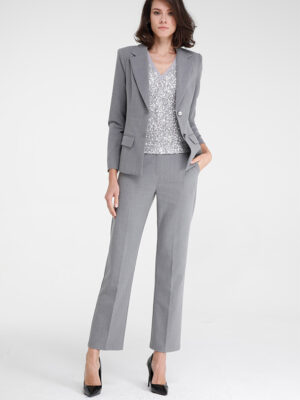 KEMIL - REGULAR PANTS IN STRETCH PINSTRIPE FABRIC