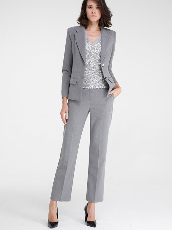KEMIL - REGULAR PANTS IN STRETCH PINSTRIPE FABRIC