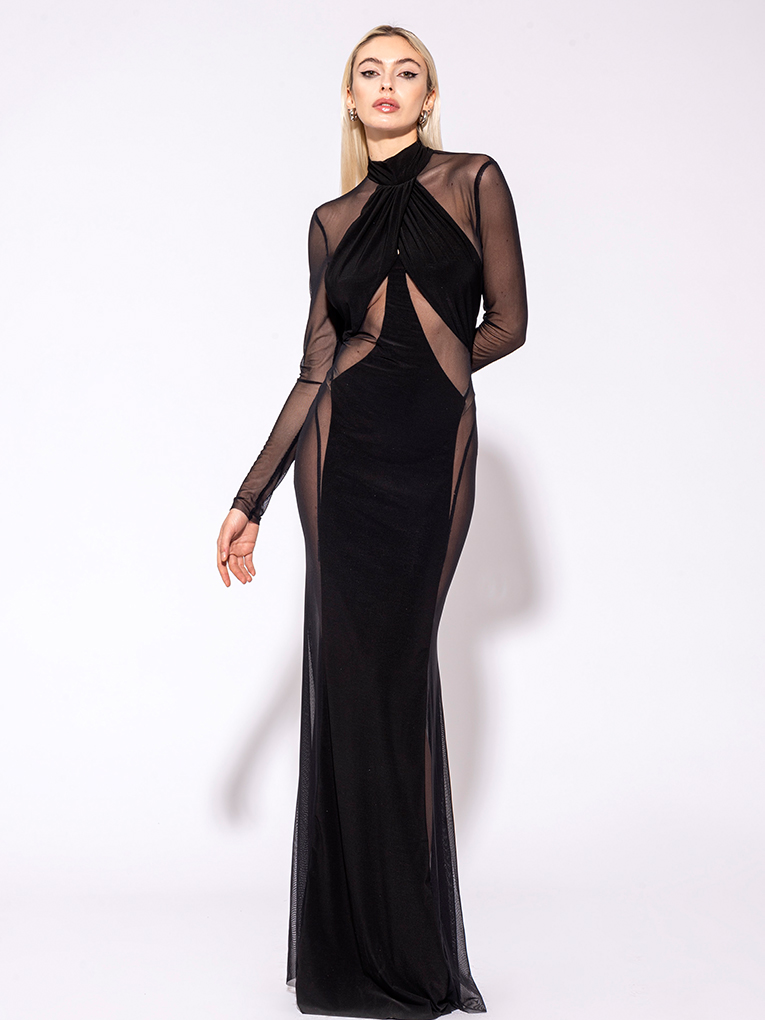 ABITO ADERENTE CON TULLE