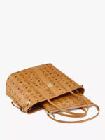 MCM - LIZ LOGO PLAQUE TOP HANDLE BAG - Cognac