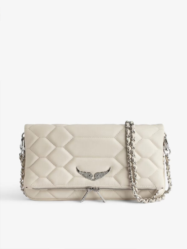 ZADIG & VOLTAIRE – ROCK QUILTED CLUTCH - Ecru