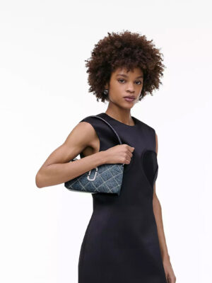 MARC JACOBS - THE QUILTED DENIM SNAPSHOT CONVERTIBLE SHOULDER BAG