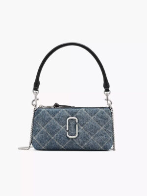 MARC JACOBS - THE QUILTED DENIM SNAPSHOT CONVERTIBLE SHOULDER BAG